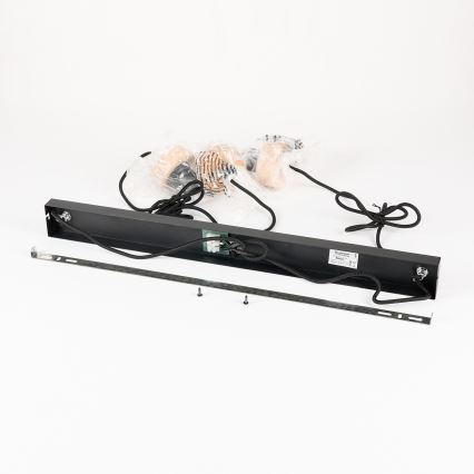 Brilagi - Lámpara colgante con cable BASKLITE 3xE27/15W/230V madera/negro