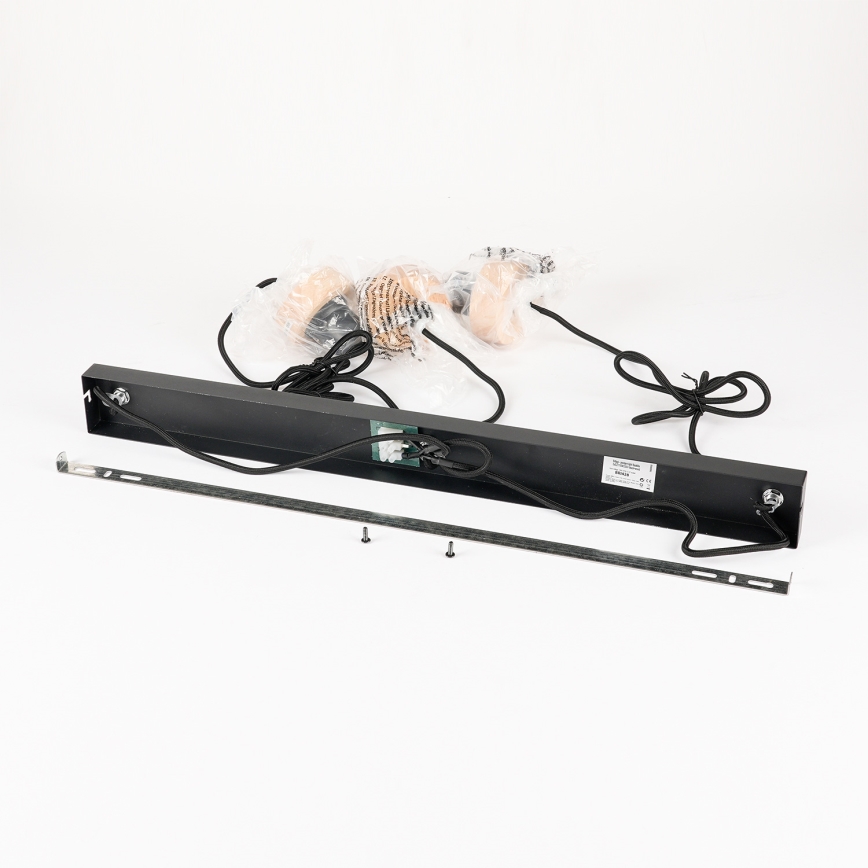 Brilagi - Lámpara colgante con cable BASKLITE 3xE27/15W/230V madera/negro