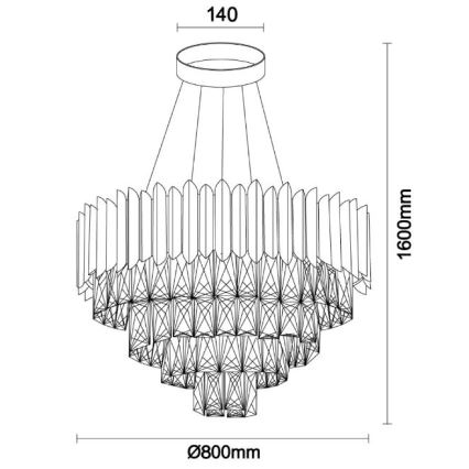 Brilagi - Lámpara colgante con cable CARLOS 11xE14/40W/230V diámetro 80 cm
