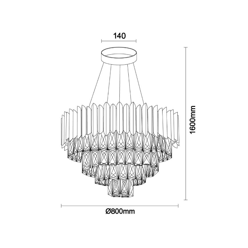 Brilagi - Lámpara colgante con cable CARLOS 11xE14/40W/230V diámetro 80 cm