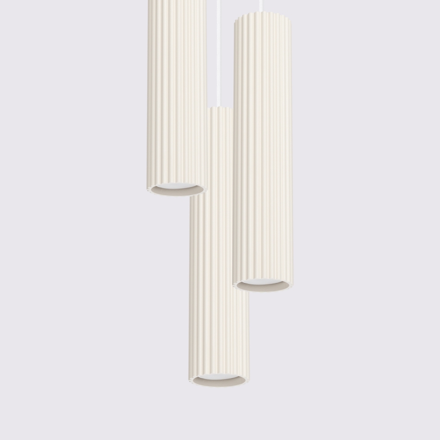 Brilagi - Lámpara colgante con cable CRESTO 3xGU10/10W/230V crema