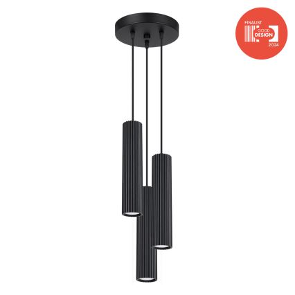 Brilagi - Lámpara colgante con cable CRESTO 3xGU10/10W/230V negra