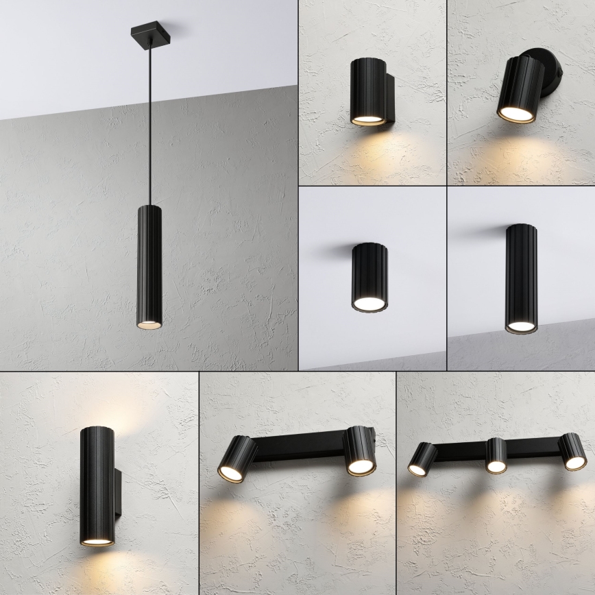 Brilagi - Lámpara colgante con cable CRISPINA 1xGU10/10W/230V negra