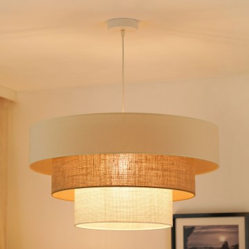 Brilagi - Lámpara colgante con cable DENVER LUNETA 1xE27/15W/230V diámetro 60 cm beige/marrón/crema