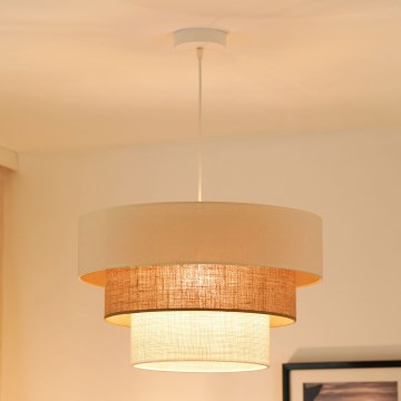 Brilagi - Lámpara colgante con cable DENVER LUNETA 1xE27/15W/230V Ø 45 cm beige/marrón/crema