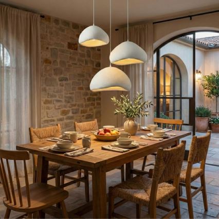 Brilagi - Lámpara colgante con cable LORA 3xE27/40W/230V Ø 82 cm blanca