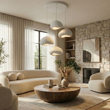 Brilagi - Lámpara colgante con cable LOVAL 4xE27/40W/230V Ø 95 cm blanca