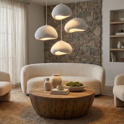 Brilagi - Lámpara colgante con cable LOVAL 4xE27/40W/230V Ø 95 cm blanca