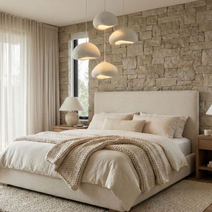 Brilagi - Lámpara colgante con cable LOVAL 4xE27/40W/230V Ø 95 cm blanca