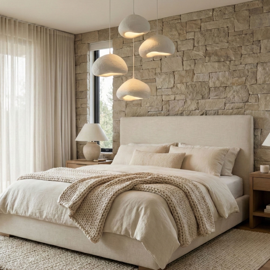 Brilagi - Lámpara colgante con cable LOVAL 4xE27/40W/230V Ø 95 cm blanca