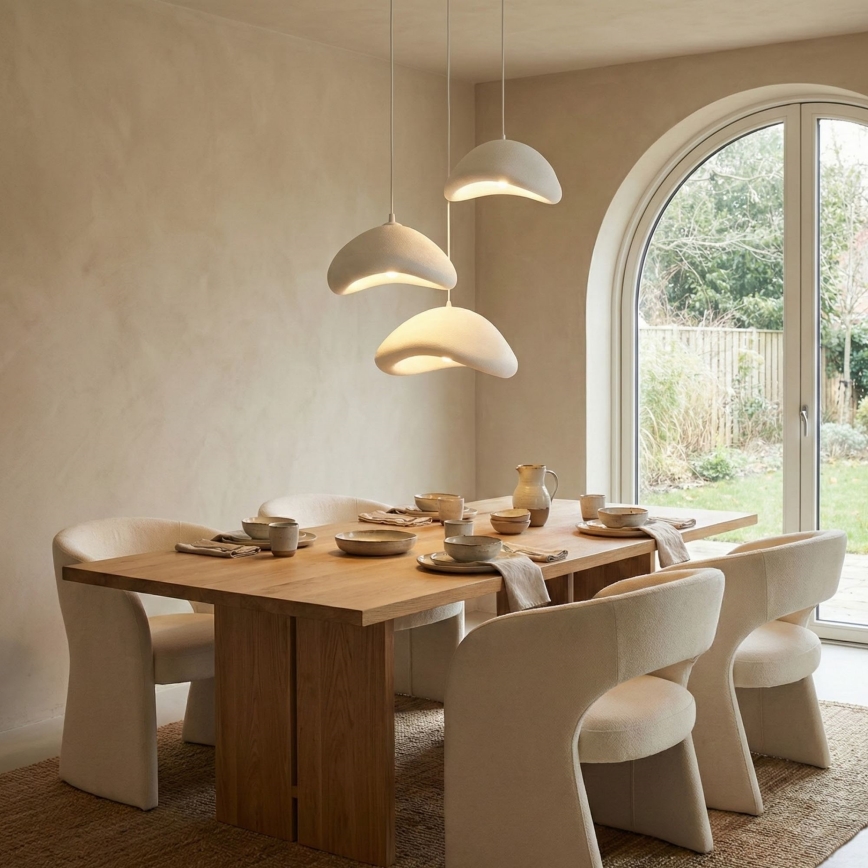 Brilagi - Lámpara colgante con cable LUNA 3xE27/40W/230V, Ø 82 cm, blanca