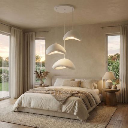 Brilagi - Lámpara colgante con cable LUNA 3xE27/40W/230V, Ø 82 cm, blanca