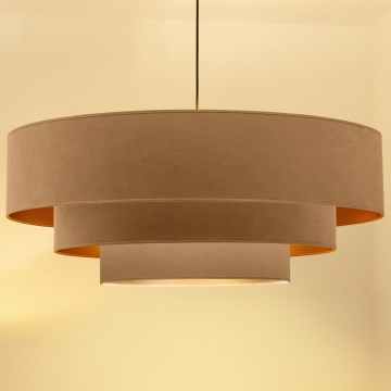 Brilagi - Lámpara colgante con cable LUNETA 3xE27/60W/230V Ø 80 cm beige/dorado