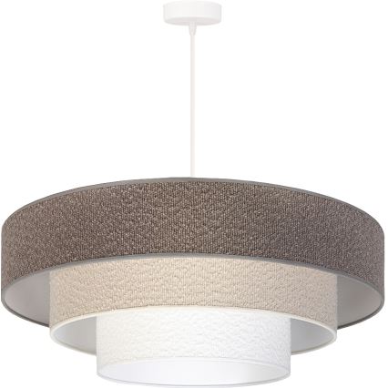 Brilagi - Lámpara colgante con cable LUNETA 3xE27/60W/230V Ø 80 cm gris/crema/blanco