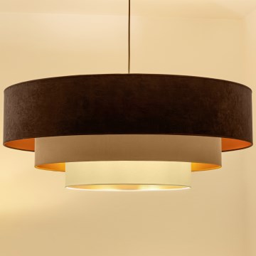 Brilagi - Lámpara colgante con cable LUNETA 3xE27/60W/230V Ø 80 cm marrón/beige/crema