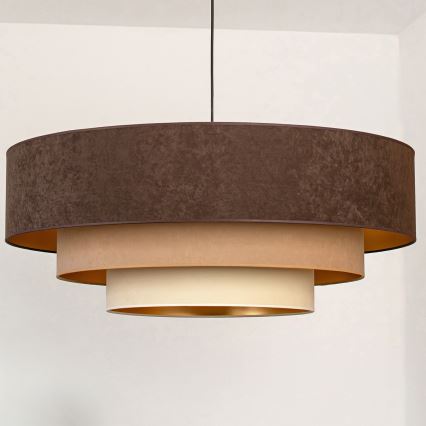 Brilagi - Lámpara colgante con cable LUNETA 3xE27/60W/230V Ø 80 cm marrón/beige/crema