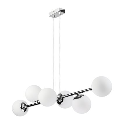 Brilagi - Lámpara colgante con cable MALONY 6xE14/20W/230V cromo brillante