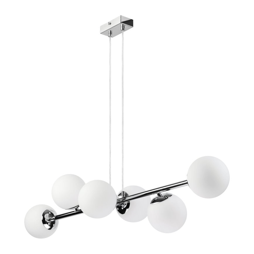 Brilagi - Lámpara colgante con cable MALONY 6xE14/20W/230V cromo brillante