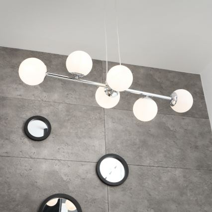 Brilagi - Lámpara colgante con cable MALONY 6xE14/20W/230V cromo brillante