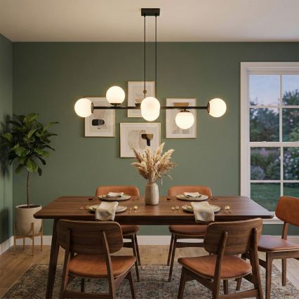 Brilagi - Lámpara colgante con cable MALONY 6xE14/20W/230V negra