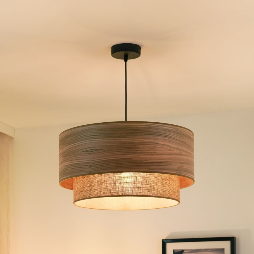 Brilagi - Lámpara colgante con cable MONTANA BOHO 1xE27/15W/230V diámetro 45 cm marrón/negro