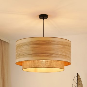 Brilagi - Lámpara colgante con cable MONTANA BOHO 1xE27/15W/230V Ø 60 cm marrón/negro