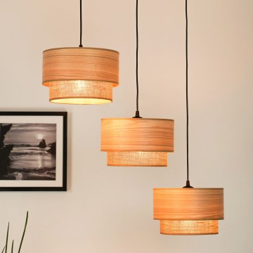 Brilagi - Lámpara colgante con cable MONTANA BOHO 3xE27/15W/230V marrón/negro
