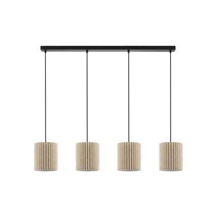 Brilagi - Lámpara colgante con cable NORDIC WAVE 4xE27/15W/230V lino/negro