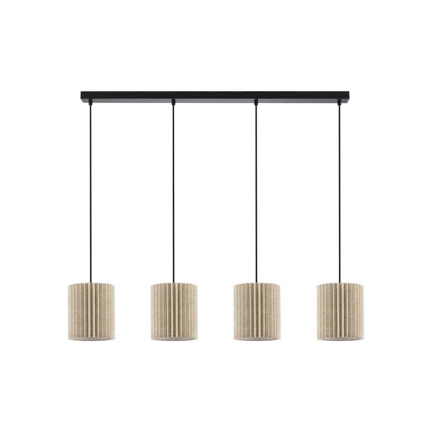 Brilagi - Lámpara colgante con cable NORDIC WAVE 4xE27/15W/230V lino/negro