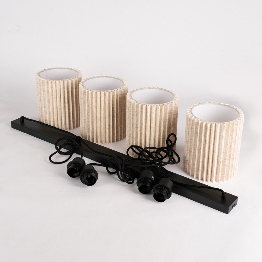 Brilagi - Lámpara colgante con cable NORDIC WAVE 4xE27/15W/230V lino/negro