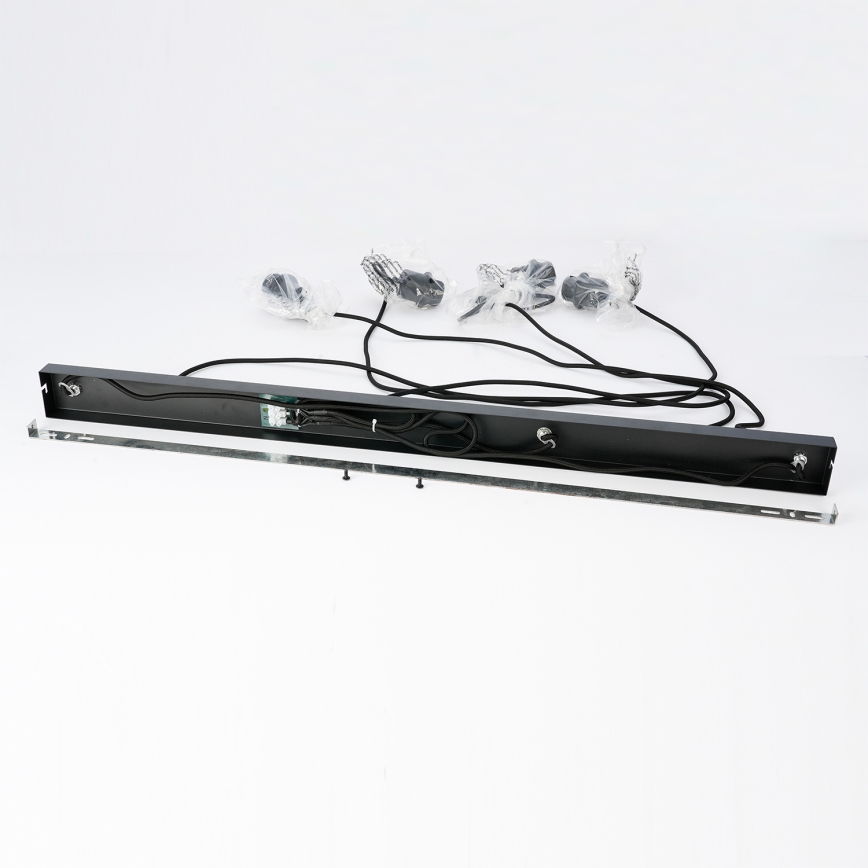 Brilagi - Lámpara colgante con cable NORDIC WAVE 4xE27/15W/230V lino/negro