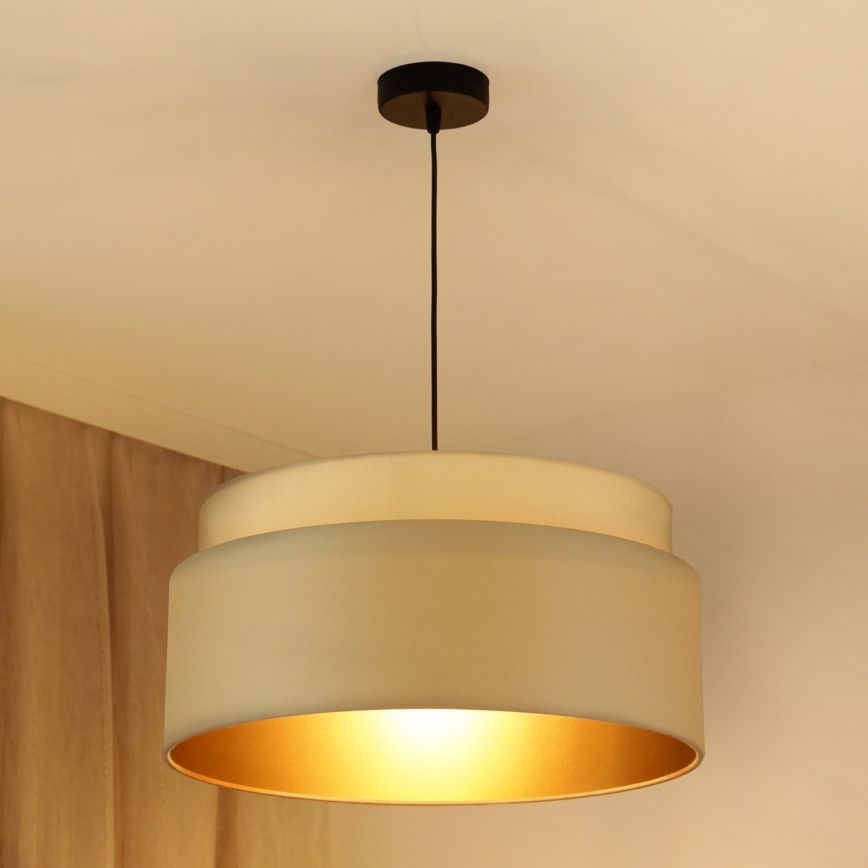 Brilagi - Lámpara colgante con cable OREGON VEGE 1xE27/15W/230V diámetro 45 cm beige