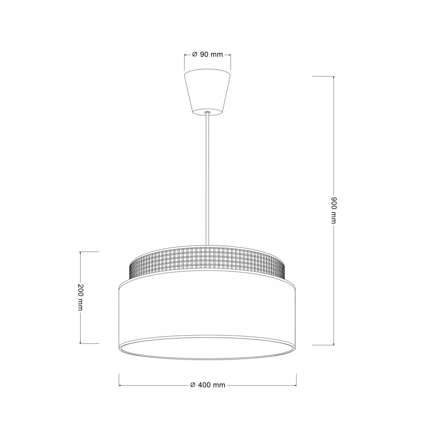 Brilagi - Lámpara colgante con cable PADOVA 1xE27/60W/230V, Ø 40 cm, crema