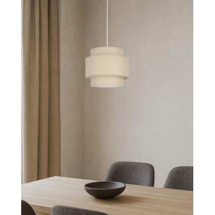 Brilagi - Lámpara colgante con cable RESNA 1xE27/60W/230V, diámetro 20 cm, beige
