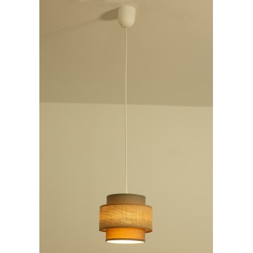 Brilagi - Lámpara colgante con cable RESNA 1xE27/60W/230V Ø 20 cm marrón/beige