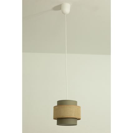 Brilagi - Lámpara colgante con cable RESNA 1xE27/60W/230V Ø 20 cm marrón/beige