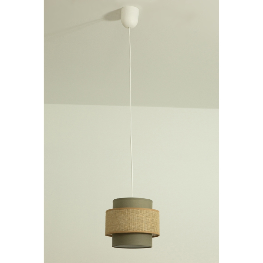 Brilagi - Lámpara colgante con cable RESNA 1xE27/60W/230V Ø 20 cm marrón/beige