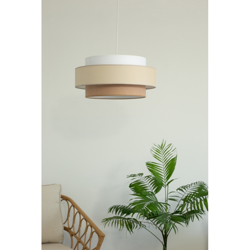 Brilagi - Lámpara colgante con cable RESNA 1xE27/60W/230V Ø 40 cm crema/beige