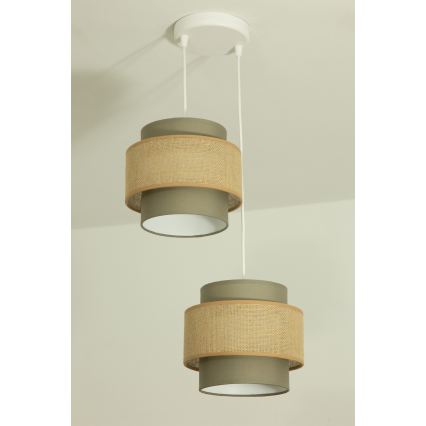Brilagi - Lámpara colgante con cable RESNA 2xE27/60W/230V, Ø 30 cm, marrón/beige