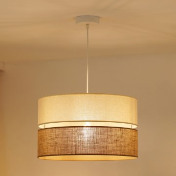 Brilagi - Lámpara colgante con cable ROYAL YUTE 1xE27/15W/230V diámetro 40 cm beige/crema