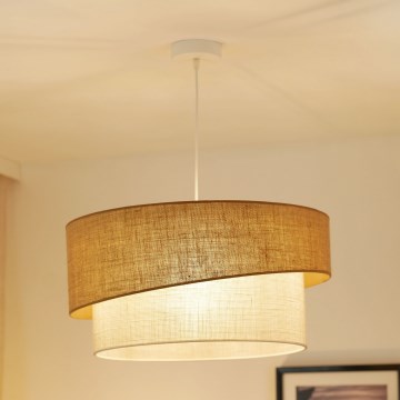 Brilagi - Lámpara colgante con cable SHINE 1xE27/15W/230V Ø 50 cm beige/crema