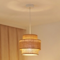Brilagi - Lámpara colgante con cable SPACE YUTE 1xE27/15W/230V Ø 25 cm beige/blanco