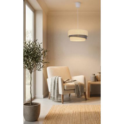 Brilagi - Lámpara colgante con cable TRIO 1xE27/60W/230V diámetro 40 cm crema/gris