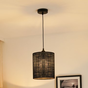 Brilagi - Lámpara colgante con cable TUBES 1xE27/15W/230V diámetro 20 cm negro