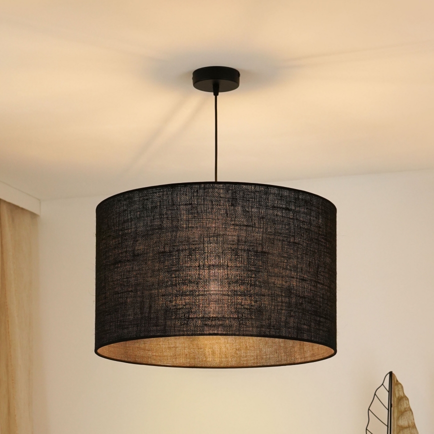 Brilagi - Lámpara colgante con cable TUBES ROLLER 1xE27/15W/230V diámetro 50 cm negro