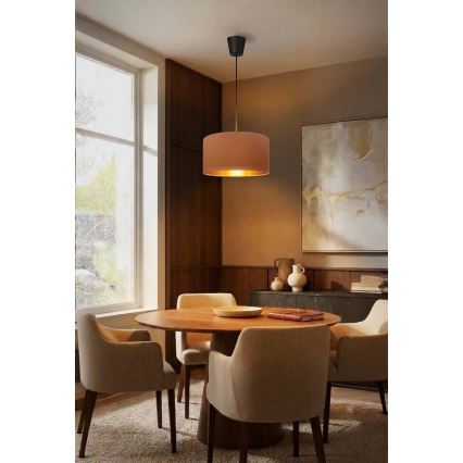 Brilagi - Lámpara colgante con cable VELVET 1xE27/60W/230V Ø 40 cm beige/dorado