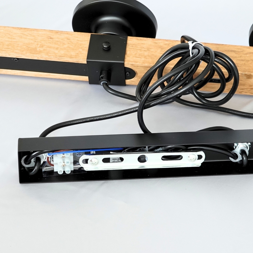 Brilagi - Lámpara colgante con cable VISTA 4xE27/60W/230V roble