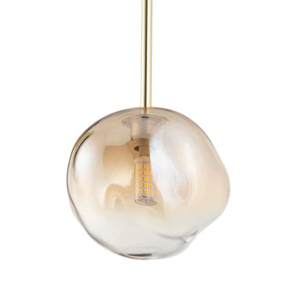 Brilagi - Lámpara colgante con cable VULCANO 1xG9/8W/230V dorada/beige ahumado