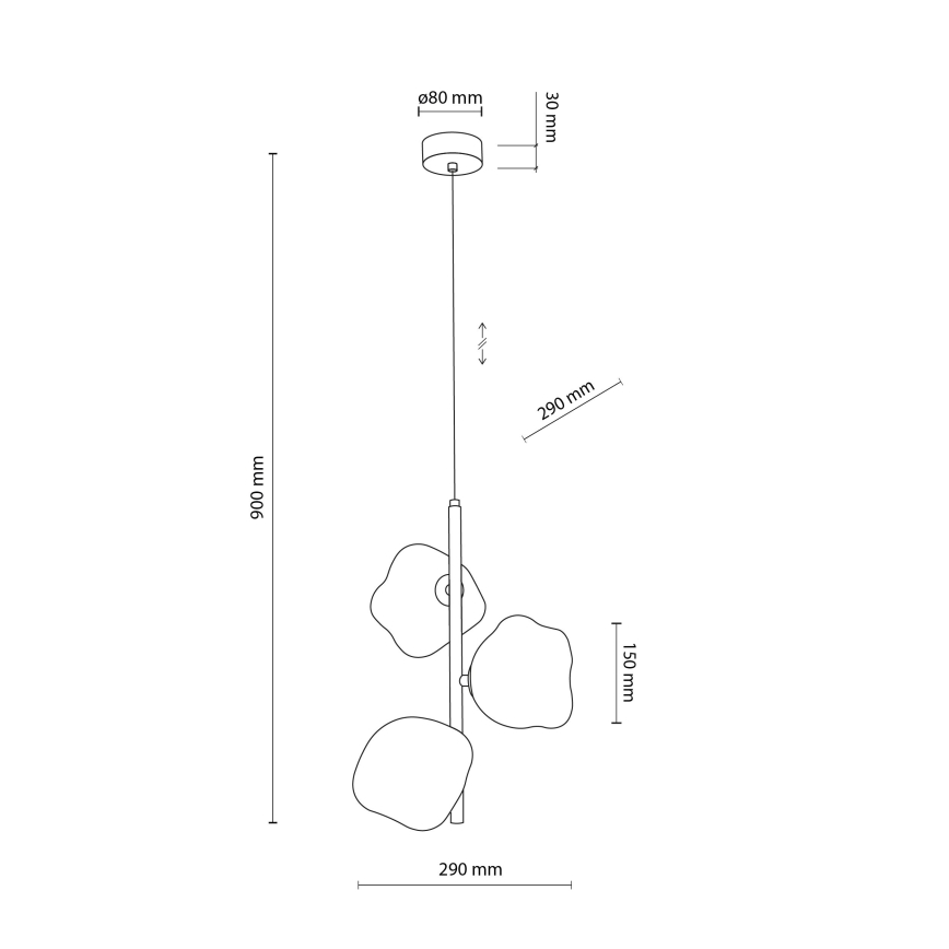 Brilagi - Lámpara colgante con cable VULCANO 3xG9/8W/230V beige/ahumado beige
