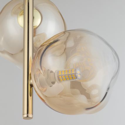 Brilagi - Lámpara colgante con cable VULCANO 3xG9/8W/230V dorada/beige ahumada